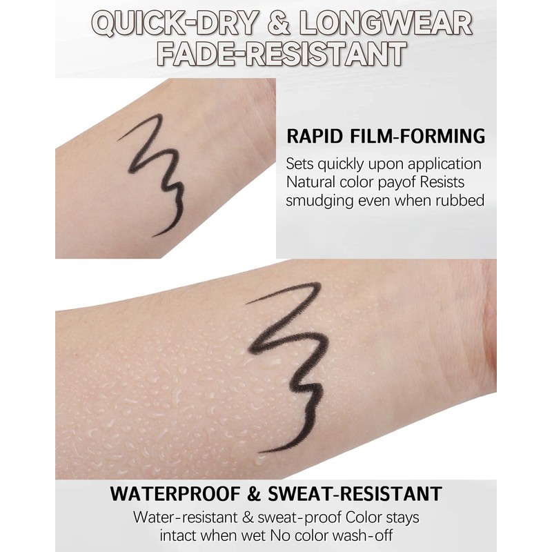 Black Gel Eyeliner Pencil,Waterproof Eye Liner Waterline Pen for Women