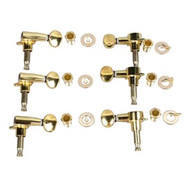 6Pcs Full Closed Guitar Tuning Key Accurate Fast Operation Stable Metal Tuning Pegs for Acoustic Electric Guitar Gold 6L