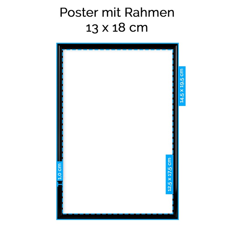 artboxONE Poster with Black Frame 18 x 13 cm Typography