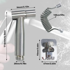 One Set Adjustable Hand Held Bidet Sprayer Fashionable Flexible Telescopic Shower Sprayer with Water Tank Hook for Water Plumbing Toilet