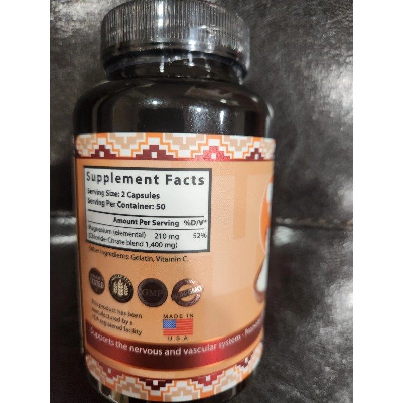 NATURALISIMO LIFE MAGNESIUM CHLORIDE WITH MAGN. CITRATE 1400 MG 100