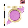 Pink Glitter Eyeshadow,Pearl Shimmer Eye Shadow Palette with Brush, Longwear