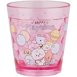 K Company BT-CCL2-PK BT21 Sparkly Clear Cup 2, Pink, 9.1 fl oz (270 ml)