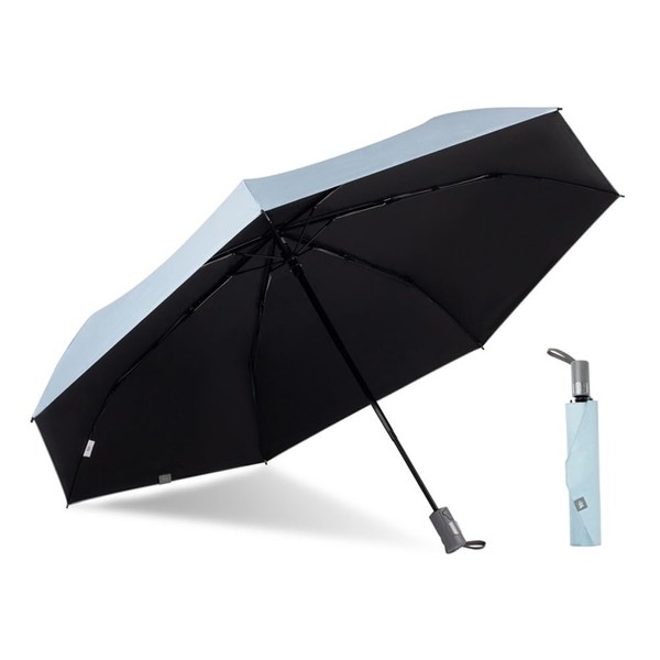 Ogawa 52318 Wide One-Touch Automatic Opening and Closing Folding Umbrella, 25.6 inches (65 cm), 7 Ribs, -0 & Zero & Sax, UV Protection & Light Shielding Rate Over 99%, Heat Shielding Treatment, Safety Device That Won't Jump Out In The Middle Water Repell