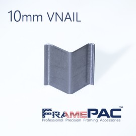 FramePac V Nails for Picture Frames Hardwood (AMP) 10mm (3/8 Inch) [3000 V-Nail Pack, Stacked] - (for use in Automatic V Nailer for Picture Framing, Automatic V Nailer for Picture Frames)