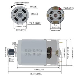 ChgImposs RS550 DC Motor 8.2mm 14T Gear Micro Motor 21V 28000RPM Electric Saw Motor for Mini Reciprocating Saw