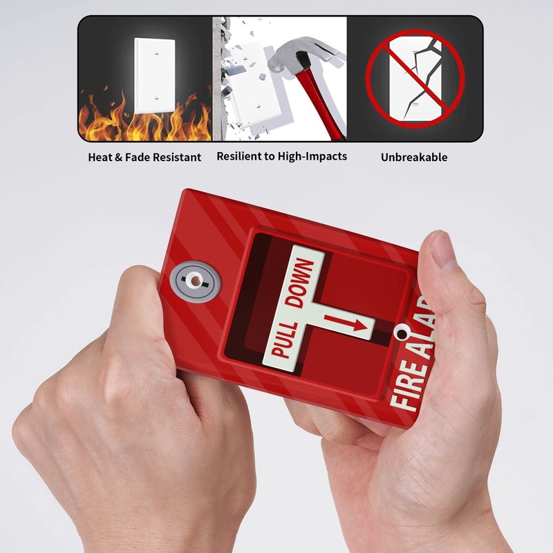 Fire Alarm Printed Blank Cover Wall Plate 1-Gang,Decorative Single Blank