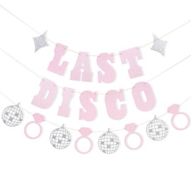 Last Disco Banner - Cowgirl Western Bachelorette Party Decorations Supplies 70s Disco Ball Party Favor Decor Girls Bachelorette Party Banner for Bride to Be Bridal Shower Party