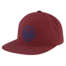 Beretta Men's Trident Logo Flat Bill Outdoor Casual Performance Hat, Bordeaux, One Size