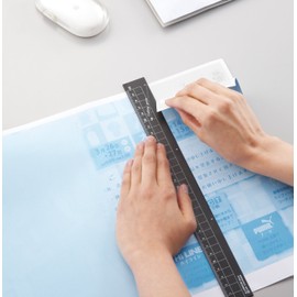 Kutsuwa HiLiNE Aluminum Ruler 1 Foot (30 cm), safety pink