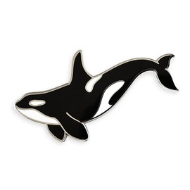 Pinsanity Orca Killer Whale Enamel Lapel Pin,Black,1.5 inch