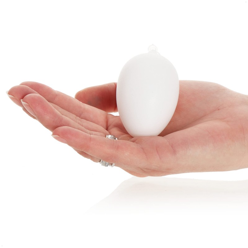 COM-FOUR® 36 x White Decorative Easter Eggs Made of Plastic,