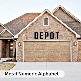 Ya_chtttwo Metal House Numbers,10" Black Metal Modern Door Garden Mailbox Apartments Outside Farm Decorative Letters House Numbers with Nail Kit Visibility Signage(Black-K)