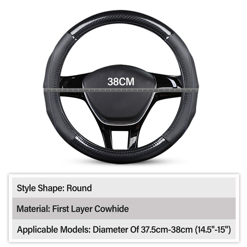 Ergocar Sport Carbon Fiber & First Layer Cowhide Car Steering
