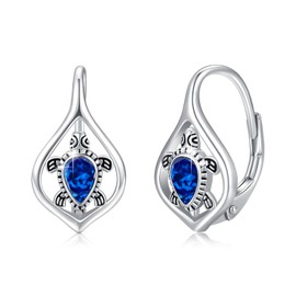 AOVEAO Turtle Leverback Earrings 925 Sterling Silver Hawaii Turtle Theme Earrings Turtle Huggie Earrings Jewelry for Women