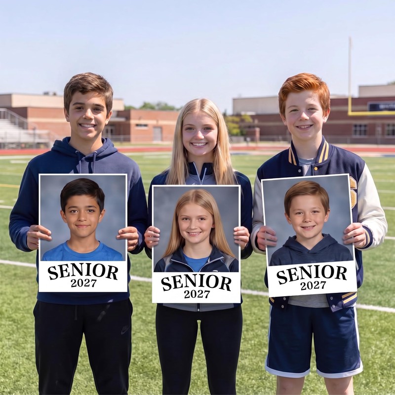 MotiMind 8 Pcs Class of 2027 Senior Photo Booth Props