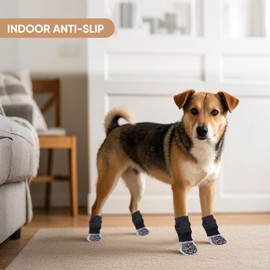 BRT Bearingshui 3 Pairs Anti Slip Dog Socks to Prevent Licking Paws, Dog Shoes for Hot Cold Pavement, Dog Paw Protectors for Hardwood Floors