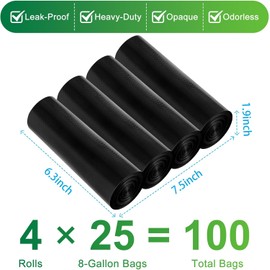 100 bolsas de inodoro portátiles – Bolsas de inodoro de camping, bolsa de baño biodegradable Porta para inodoro portátil, bolsas de basura de 8 galones para inodoro de 5 galones, revestimientos