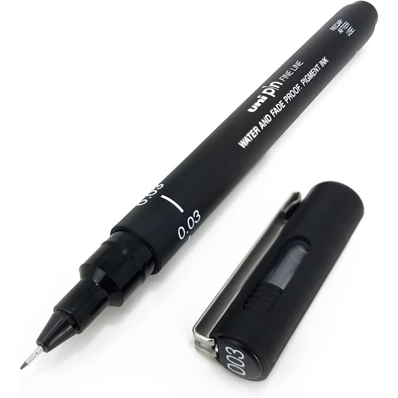 Uni Pin Fineliner Drawing Pens - Black Ink - 0.03mm