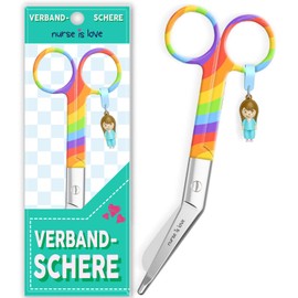 Nurse is Love Bandage Scissors Care Nurse Scissors Stainless Steel Sharp Rounded Tip for Rescue Scissors Trauma Scissors with Colourful Designs Nurse
