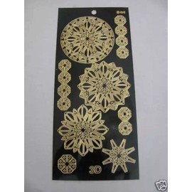 Kelly Outline Sticker - 3D Ornament Flower - 2.5270 gl/bk