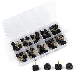 ackgerm-Kit de reemplazo de tapas de puntas de talón, reparación de reemplazo de tapas de grifos negros, pasadores de forma de EE. UU. 20 pares de clavos de 2,5 mm 3,0 mm con tamaño 8 * 8 mm 9 * 9 mm