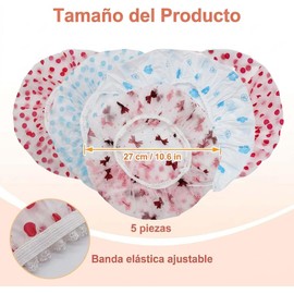 Gorro de Ducha Impermeable, 5 Piezas, Shower Cap Reutilizable, Multicolor Elástico, Gorro de Natacion Mujer y Hombre Multicolor para Spa, Salón, Uso Doméstico y Hote