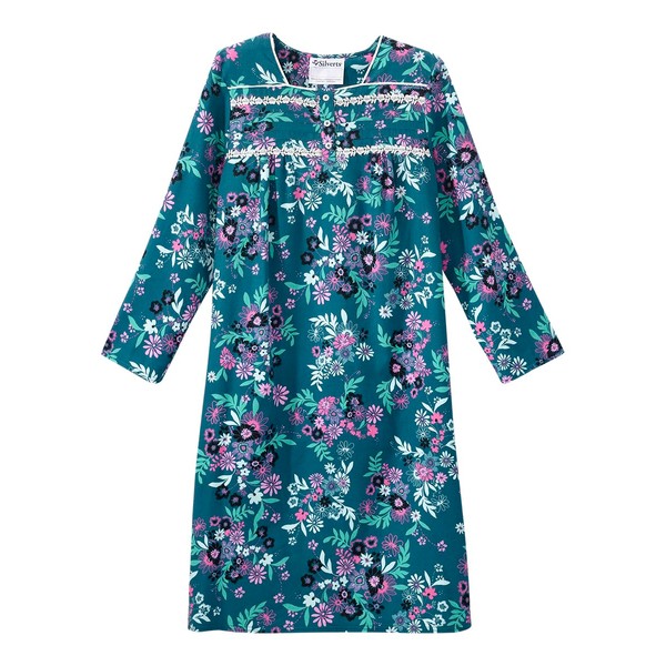 Women’s Open Back Adaptive 100% Cotton Flannel Hospital Gown with