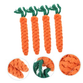 GANAZONO 4Pcs Cotton Rope Carrot Chew for Cats Durable Teeth Grinding Playthings Safe Bite Resistant Cat Scratch Fun Engaging Playtime for Kittens