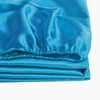 ROOEE Satin Silk Fitted Sheet with Pillowcase Set Breathable Soft