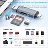 6 in 1 SD Card Reader, 3 Male USB A/USB