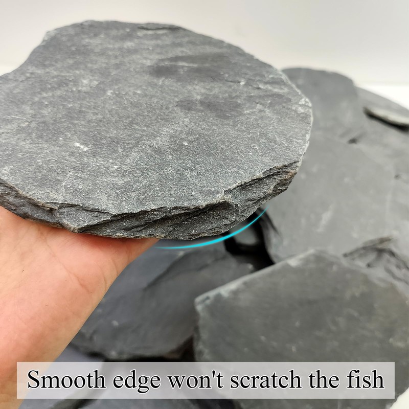 YISZM Slate Rock for Aquarium, 5-7 Inch Polished Natural Stone