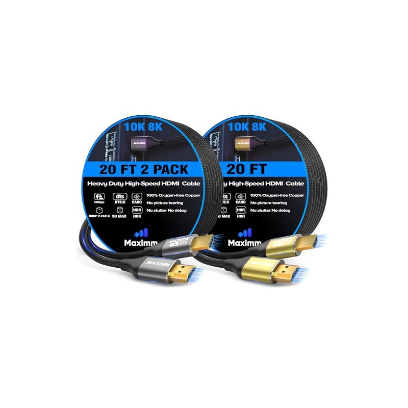 Maximm 8k Hdmi Cable 20ft,HDMI 2.1 Cable, Hdmi Cord Long