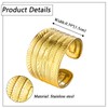 Oidea Gold Chunky Rings for Women: Minimalist Sun Rays Pattern