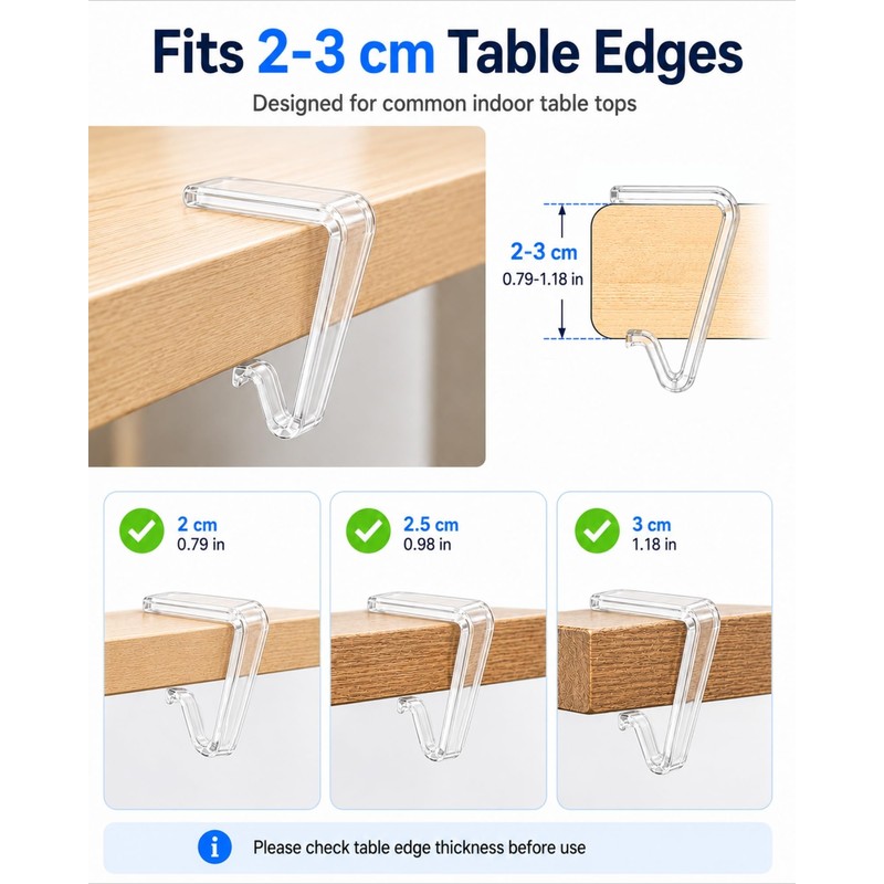 BHFOW 48 PCS Clear Tablecloth Clips for Tables, Acrylic Table