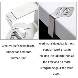 Miayical Tablecloth Clips, Stainless Steel, Pack of 6 Tablecloth Clips, Table Cover Clips, Tablecloth Clips for Thick Tables, Garden Table, Restaurant, Family Dining Table, Outdoor