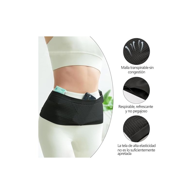 WADY Cangurera para Correr para Hombre y Mujer, Transpirable, Cangurera