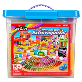 Cra-Z-Art Ultimate Art Extravaganza Art Tub Packed with 135+ Pieces, Arts & Crafts Set for Kids, Coloring Supplies for Girls and Boys, Great for Gifting for Ages 4 and Up