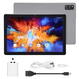 10.1in Smart Tablet 5GWiFi 8GB RAM 128GB ROM IPS HD Touch Screen Front 800W Rear 2000W Tablet for Android11 100‑240V UK Plug