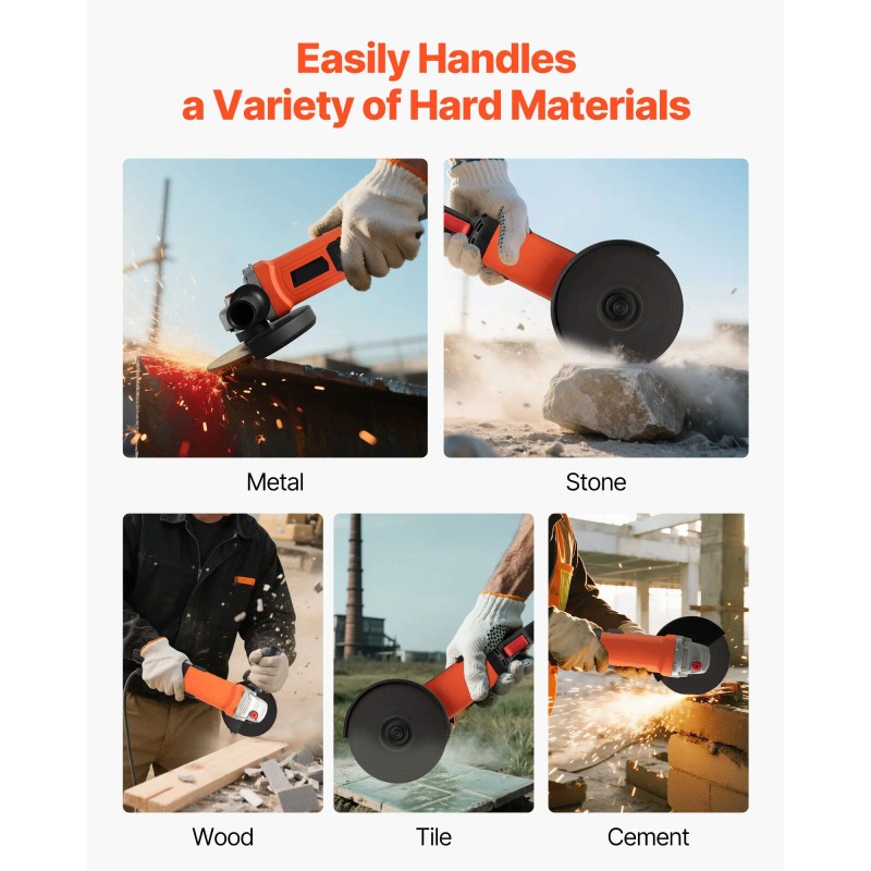 High Speed 7" Electric Angle Grinder 2000W Power Tool 8500RPM