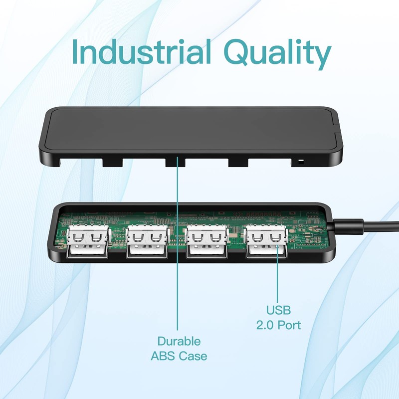 USB Hub, USB Splitter,USB 4-Port Adapter,Extender for Laptop, PC, MacBook,