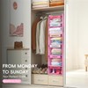 VERONLY Weekly Hanging Closet Organizer for Kids, 6-Shelf Clothes Storage