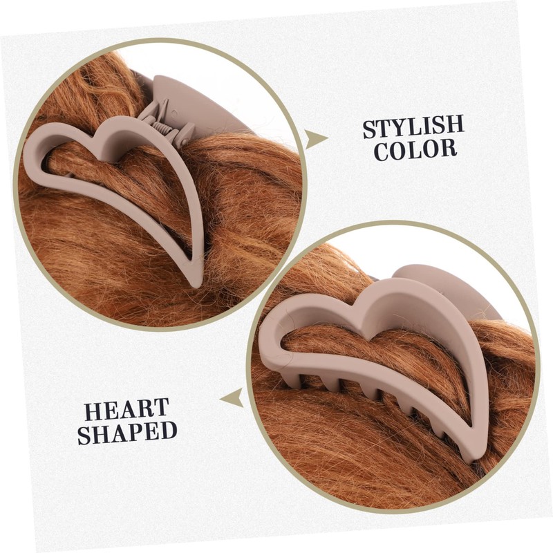 PACKOVE 3Pcs Heart Shaped Hair Claw Clips for Women Large