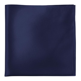MANSPHIL Navy Silk Handkerchief for Men, 11x11 Inch Solid Suit Pocket Squares for Wedding Prom Events, Gift Packed