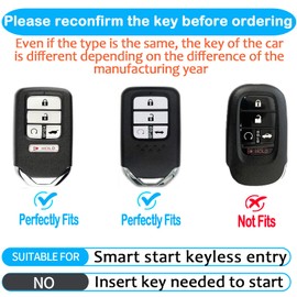 Tukellen for Honda Key Fob Cover, Premium Soft TPU Full Protection Key Fob Case for Honda Accord Civic CRV Pilot Ridgeline Odyssey Passport Smart Remote Key Protector 5 Buttons (Red)