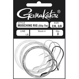 Gamakatsu Solid Tie Mooching Rig 3/0, 4/0 Hooks (Nickel, 20-Pounds Leader)