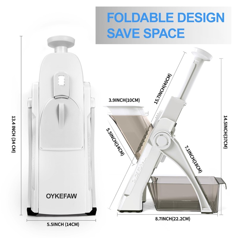 OYKEFAW Safer Mandoline Slicer For Kitchen, Potato Slicer for Chips,