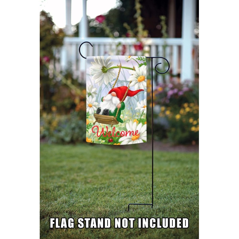 Toland Home Garden 1112626 Welcome Swing Gnome Spring Flag 12