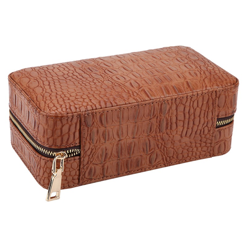 Wood Portable Travel Outdoor Cigar Humidor PU Leather Cigar Storage