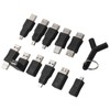 12Pcs USB2.0 Adapter 3.5mm 2 in 1 Audio Adapter Converter